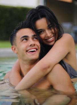 Marta Diaz with her boyfriend Sergio Reguilon on a vacation.
